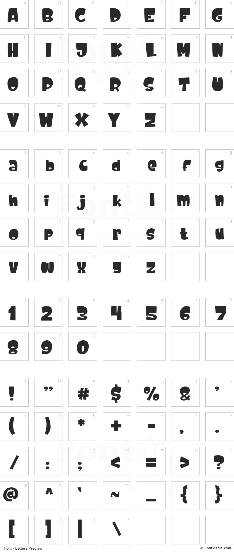 Cute Dolphin Font - All Latters Preview Chart